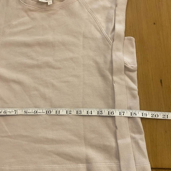 Anthropologie Sleeveless Muscle Sweatshirt Accents Tan Cream EUC S-M oversized - Picture 11 of 12